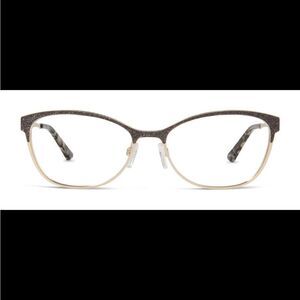Kay Unger Prescribed Prescription Glasses Gold & Black Metallic Shimmer Glasses 